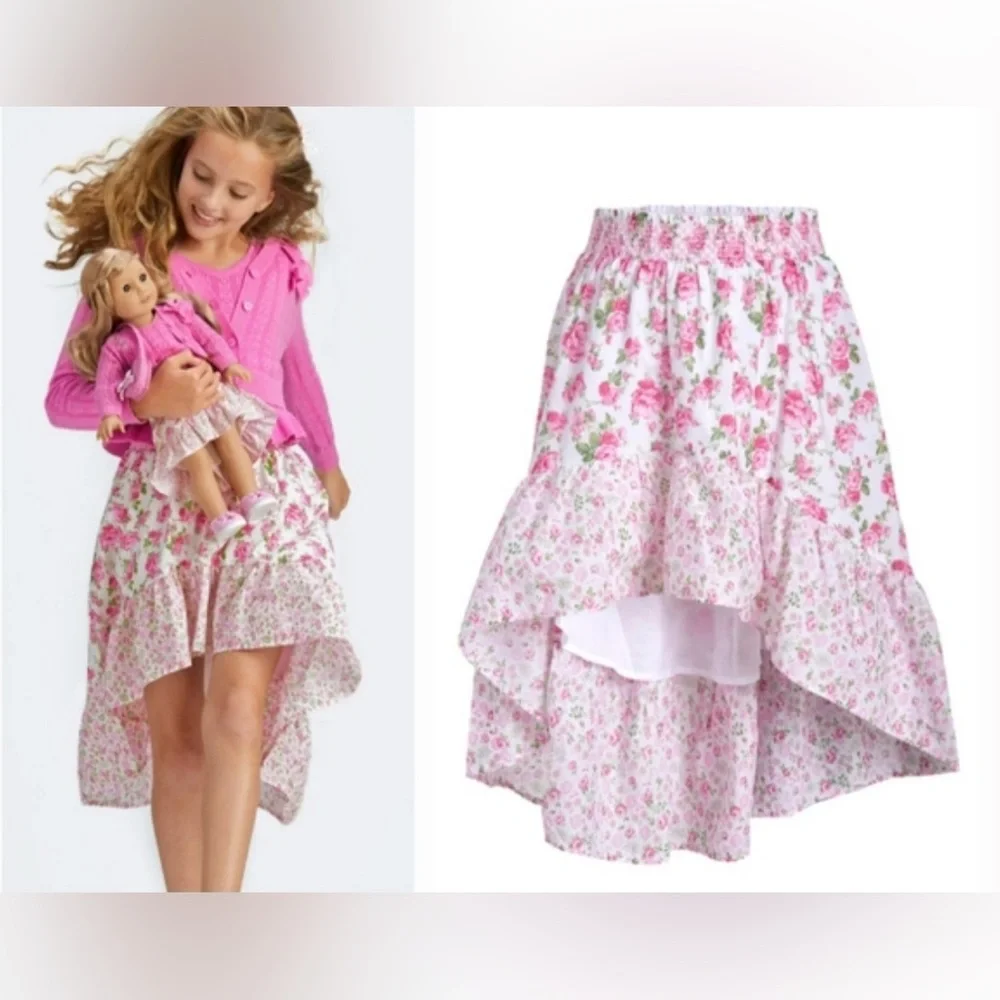 LoveShackFancy x American Girl Hi-Lo Floral Skirt PINK MELODY XS (6) A599 - Picture 3 of 7